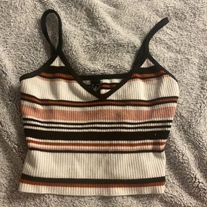 Striped v neck tank top